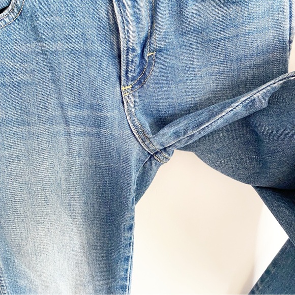 AMO Freja Medium Vintage Denim Wash Front Yoke High Waisted Ankle Crop Jeans 24 - Picture 7 of 12